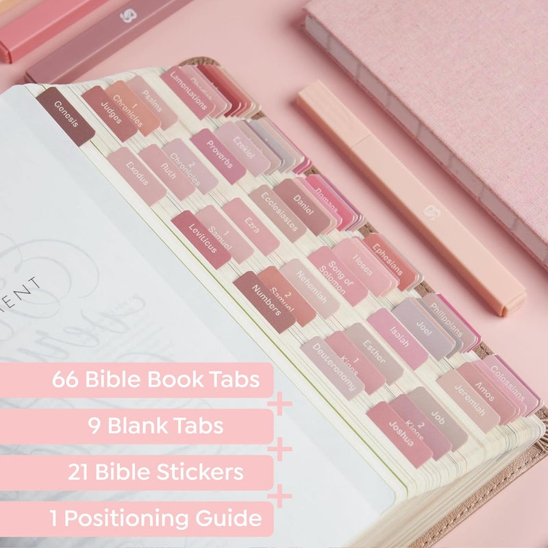 Believe - Bible Tabs, Rosey Edition with Stickers Included, Laminated Bible Tabs for Women and Men, Bible Accessories and Bible Study Supplies, Bible Book Tabs and Sticker Labels Designed for Bibles - Image 2